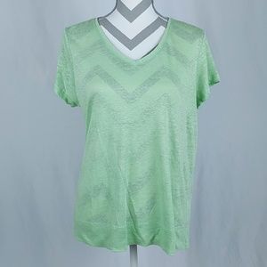 J. Jill Love Linen V-Neck Top Medium Petite